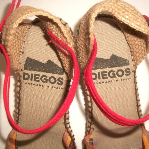 NWOB DIEGO Carmen Striped Espadrilles Handmade in Spain w Adjustable Snap Strap - Picture 6 of 8